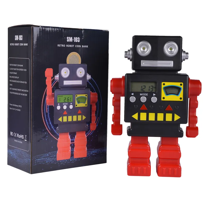 2022 hot Robot Shape Electronic Piggy Bank Safe Money Box Children Digital Coins counter money Saving box Bank