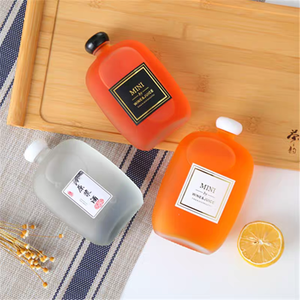 Phẳng <span class=keywords><strong>Flask</strong></span> Shape với nắp nhôm cho Iced Cold brew cà phê 100ml <span class=keywords><strong>150ml</strong></span> 250ml 350ml 500ml chai thủy tinh - Product Image 6