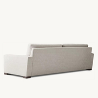 Luxuriöse Minimalistische Beige Couch mit Waschbarem Bezug, Breiten Eckigen Armlehnen und Holzbeinen für Wohnzimmer, Zuhause und Hotel