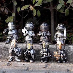 Patung baja Samurai kesatria abad pertengahan Eropa patung Gnome taman luar ruangan kerajinan Resin kerajinan tangan untuk pecinta seni OR34 - Product Image 2