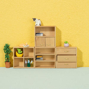 Boutique 1:12 miniatura DIY casa de muñecas modelo con gabinete de combinación blanca Mini muebles artesanías de exhibición hechas de madera - Product Image 4