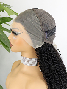 Perruque naturelle noire crépue et bouclée cheveux humains 13x4, perruque Lace Front 350 de densité complète et épaisse, perruque Bob de cheveux vierges pour femmes afro - Product Image 5