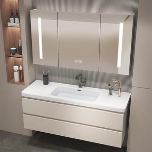 <span class=keywords><strong>Mobile</strong></span> da <span class=keywords><strong>Bagno</strong></span> Sospeso Jerome di Lusso Moderno 40 Pollici in Legno <span class=keywords><strong>con</strong></span> Specchio LED e Lavabo in Ceramica - Product Image 2