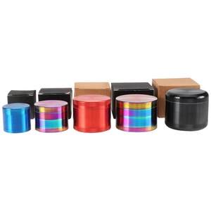 High Quality Customised Printed Logo Manual Hand 4 Pieces Zinc Alloy Tobacco <b>Herb</b> <b>Grinder</b> - Product Image 4