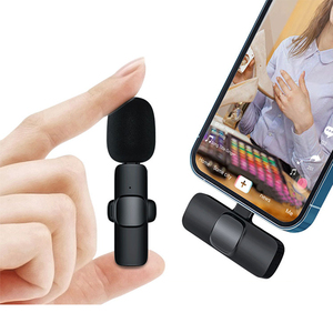 Micrófono de pecho para videocámara de vídeo de largo alcance Clip de cuello en vivo USB cuello de cisne Lavaliere recargable Vlog MIC inalámbrico - Product Image 4