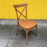 Chaise de salle à manger rustique moderne en plastique à dossier croisé en X pour événements, mariages, fermes, parcs, extérieur, hôtels - Prix abordable - Garantie 3 ans