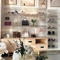 Boîte de rangement en acrylique Lener - Pliable et empilable, design moderne pour chaussures, livres, jouets et présentoir de boîtes mystères