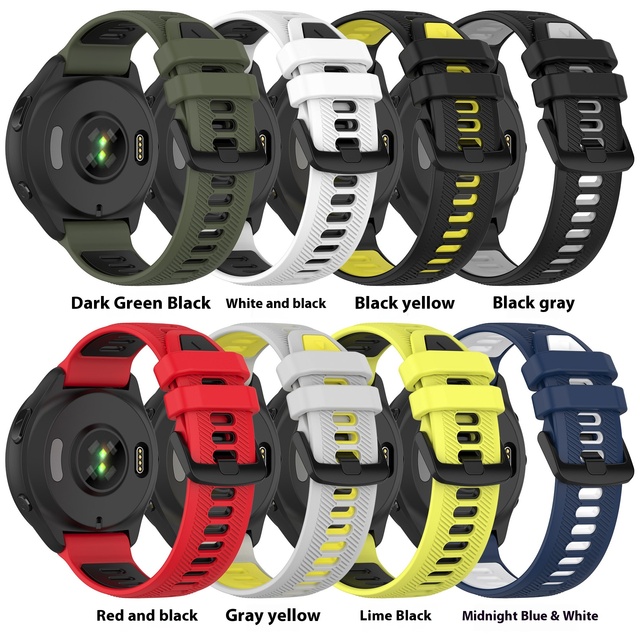 Official Garmin Forerunner 965 Smart Watch Strap Replacement Double Color Silicone Same Color As the Watch
