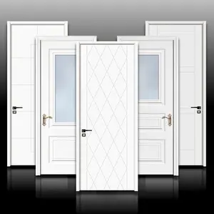 नवीनतम डिजाइन मुख्य प्रवेश द्वार लकड़ी के दरवाजे डिजाइन आंतरिक लिबास MDF पेंट रंग लकड़ी के दरवाजे के लिए विला घरों