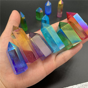 Customized Accepted Colorful Irregular Size Natural Crystal Aura Quartz Points Healing Crystal Stones Crystal Towers - Product Image 1