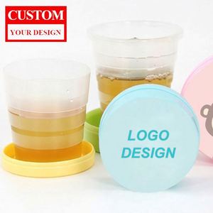 Bouteilles d'eau en plastique personnalisées OEM/ODM avec logo, gobelet pliable à motif de dessin animé pour enfants, tasse télescopique avec logo - Product Image 1