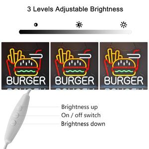 Letrero <span class=keywords><strong>de</strong></span> neón para hamburguesas fritas, luz LED, decoración <span class=keywords><strong>de</strong></span> pared, arte para el hogar, comida rápida, negocios, restaurante, Bar, hombre, decoración <span class=keywords><strong>de</strong></span> Cuevas - Product Image 6