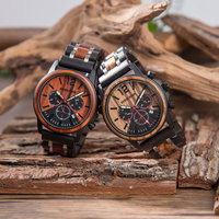 Montre à quartz squelette en bois classique et étanche pour hommes avec logo en métal 3D Design élégant, antique et à la mode en acier inoxydable