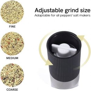 <b>Mini</b> Plastic Dry Spice Mill Set Glass Bottles 2-in-1 Ceramic Core Salt Pepper <b>Grinder</b> Eco-Friendly Rechargeable Battery Powered - Product Image 4