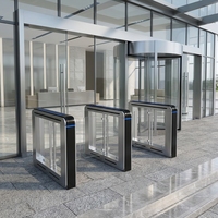 Portillon tripode haute sécurité pour contrôle d'accès piétonnier avec identification faciale, lecteur d'empreintes digitales et de cartes, barrière en acier inoxydable
