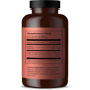 Op maat gemaakte label Natuurlijke <span class=keywords><strong>Omega</strong></span> <span class=keywords><strong>3</strong></span> Visolie Softgel <span class=keywords><strong>Capsules</strong></span> Drievoudige Sterkte Hoge EPA/DHA GMP Gecertificeerd voor Hersenen en Hartgezondheid - Product Image 3