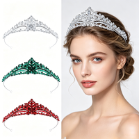 Diadème de luxe en cristal pavé, ton argenté, multicolore, pour femme, mariage, bal de promo, Noël, Quinceañera, concours de beauté, accessoire de tête