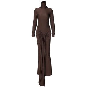 <span class=keywords><strong>Italie</strong></span> élastique Satin tissu belle robe pour dames moulante longue soirée Satin robes femmes élégant - Product Image 1