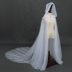 Mantello con Cappuccio in Tulle Stile Retrò per <span class=keywords><strong>Donna</strong></span>, Mantello da Vampiro o Sposa, Nero/Rosso/Bianco, per Feste di Halloween - Product Image 3