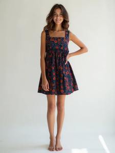 ชุดเดรสผ้าฝ้ายทอมือลายดอกไม้ขนาดมินิสำหรับงานปาร์ตี้ในสวน ปิกนิก ชายหาด หรือใส่เที่ยวสบายๆ จำหน่ายราคาส่งในราคาที่เข้าถึงได้ - Product Image 3