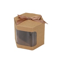 IMEE recycler des couleurs vives assorties boîte à pignon sac à gâteau en papier Portable petit déjeuner bonbons fromage boîte à gâteau avec fenêtre