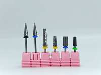 JadeNail Brocas de Carburo para Uñas, Forma de Barril Grande, Punta Plana, Plateadas, para Pulir Puntas de Uñas Acrílicas, Buena Concentricidad, Diámetro de Vástago 3/32
