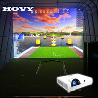 Simulateur de golf d'intérieur, système d'entraînement interactif de projection avec suivi de swing de haute précision pour club, complexe hôtelier, bureau