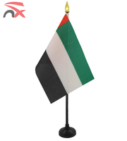 Drapeau de cadeau promotionnel en gros Émirats arabes unis Émirats arabes unis drapeau de table drapeau de bureau avec base et mât