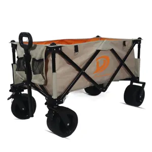 Folding Wagon Outdoor Cart Beach Trolley Wholesale Fully Folding Camp Car Small Size After Folding Easy To Carry And Store