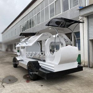รถศพไฟฟ้าคลาสสิกวินเทจ หลังคาป้องกันน้ำ ห้องโดยสารโปร่งใส สำหรับบริการขนส่งโลงศพ - Product Image 3