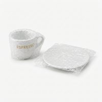 Mini tasse à café latte en céramique épaisse, gobelet à cappuccino 50 ml, ensemble tasse et soucoupe à expresso avec logo personnalisé pour cadeaux