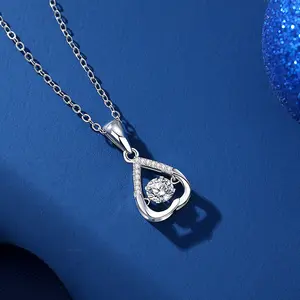 Collana di fascino alla moda gioielli ciondolo cuore 925 in argento Sterling catena collana per le donne regalo di moda