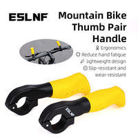ESLNF MTB Bicycle Bar Ends Ergonomic Mini Thumb Grips 22.2mm Pegangan Setang Sepeda Gunung Nylon Penutup Setang Bagian Dalam Suku Cadang Bersepeda