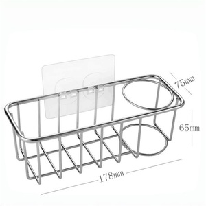 Égouttoir à éponge mural moderne en acier inoxydable, sans perçage, pour évier de cuisine, avec design écologique - Product Image 1