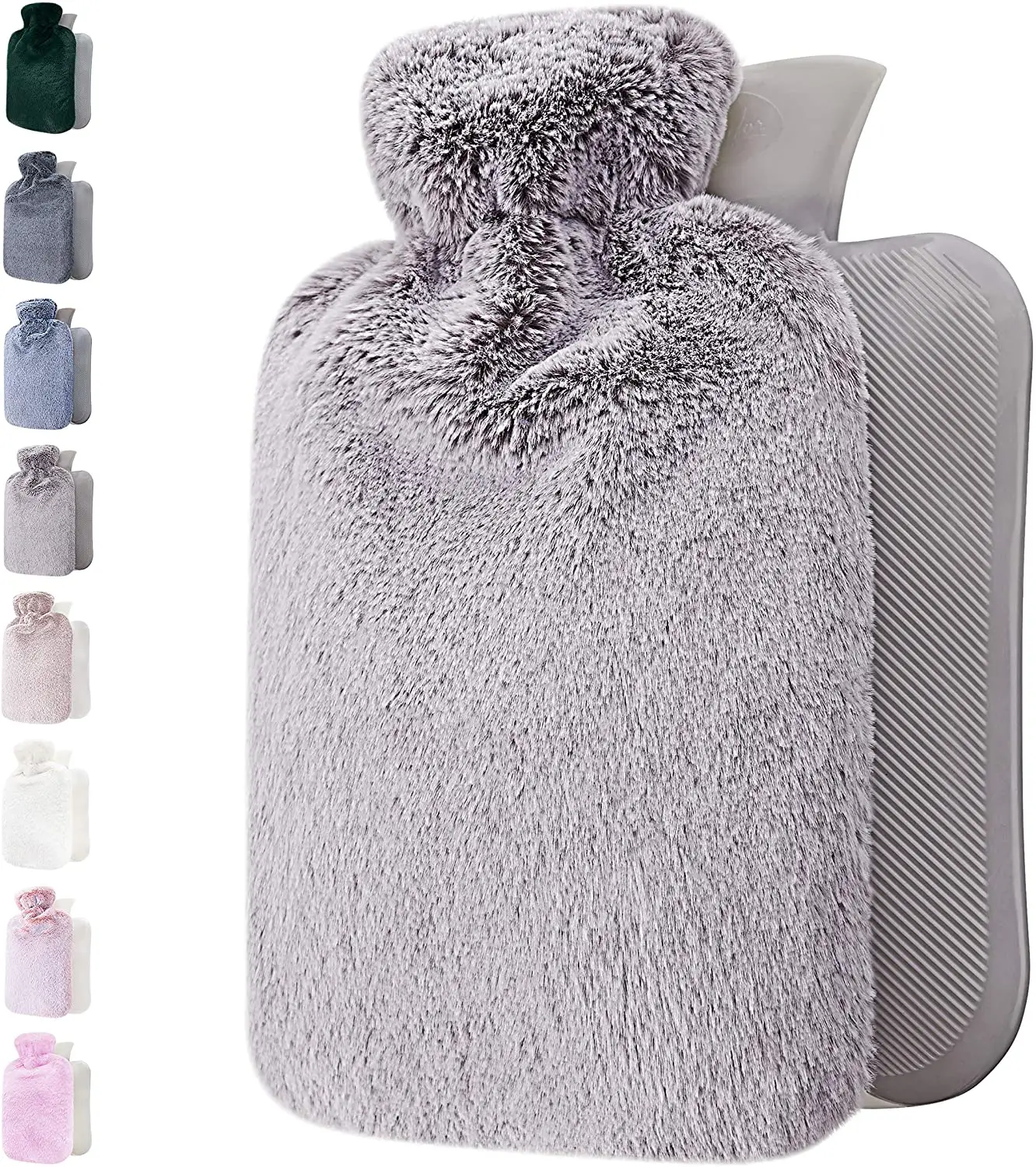 Сумка для подогрева ног 2 л, резиновая Сумочка для горячей воды с чехлом на талию, мягкий плюшевый чехол для теплой воды