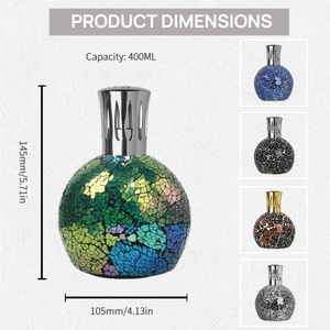 Lámpara de Aromaterapia Catalítica de Mosaico de 400 ml, Quemador de Aceites Esenciales de Vidrio/Metal, Lámpara de Perfume para Uso Aromático - Product Image 3