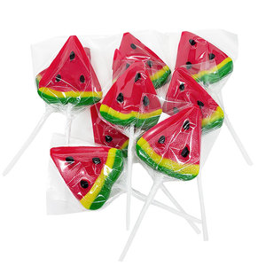 Sucettes en forme <span class=keywords><strong>de</strong></span> pastèque HALAL personnalisées en gros, 20g, bonbons durs aromatisés aux fruits - Product Image 3