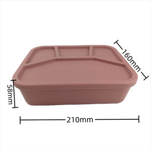 กล่องใส่ขนมซิลิโคนสำหรับเด็กปราศจากสาร BPA ของ Vichi กล่องใส่อาหารและของว่างสำหรับไปโรงเรียนกล่องอาหารกลางวัน4ช่องไม่หก - Product Image 4