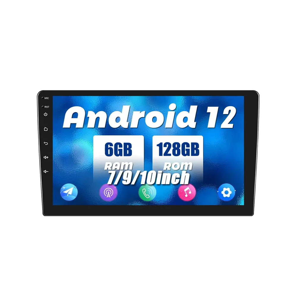 Lecteur DVD de voiture universel Android 12 7/1/9/10 pouces avec écran tactile de voiture de navigation de voiture Carplay GPS