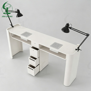 JINCHENG Venta Directa de Alta Calidad Salón de Manicura Mesa Luz de Lujo Marco de Metal y Silla de Dos Asientos <span class=keywords><strong>Manicurista</strong></span> Workben - Product Image 4