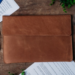 Handcrafted Crazy Horse Leather <b>Computer</b> Pouch Customized Leather Case Leather Laptop Sleeve Case for 13/14/15 Inch Devices - Product Image 3
