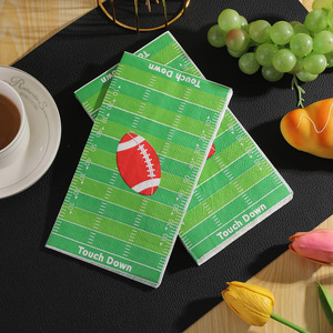 Rugby Ball Print Paper Napkins 330mmx400mm 20 Sheets Per Pack For Themed Party Disposable Tableware - Product Image 3