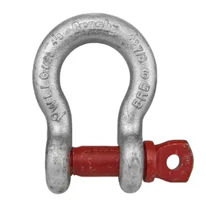 4-3/4 Ton Working Load Limit 3/4" Size Bow Shackle Galvanized Carbon Steel G-209 Screw Pin Anchor Shackle