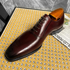 Nouvelles chaussures pour hommes en cuir véritable classiques décontractées de haute qualité, formelles, de bureau, à lacets, à bout pointu, antidérapantes - Product Image 6