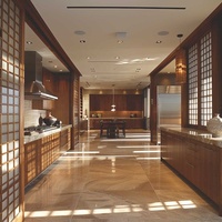 Robinet de cuisine japonais moderne et écologique, artisanat traditionnel, grain de bois naturel, design minimaliste sans poignée