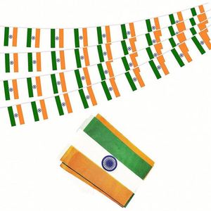 Wholesale Custom Bunting India Orange White Green String <b>Flag</b> of Indian Hindu Decoration Banner for Country Events - Product Image 3