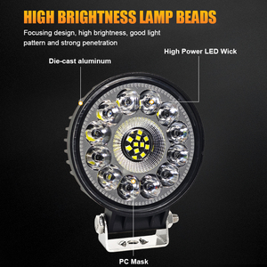 Feux tout-terrain 4 pouces, feux antibrouillard LED 72W, anneau halo blanc, feux antibrouillard LED 4 pouces pour Jeep JK TJ LJ TUV, phares LED - Product Image 3