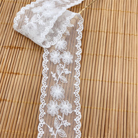 Dentelle de maille de soie de lait soluble dans l'eau brodée accessoires de vêtement jupe ourlet dentelle de maille