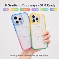 Coque de téléphone magnétique en acrylique dégradé de luxe pour iPhone 17 16 Pro Max, antichoc, protectrice, colorée, vente en gros