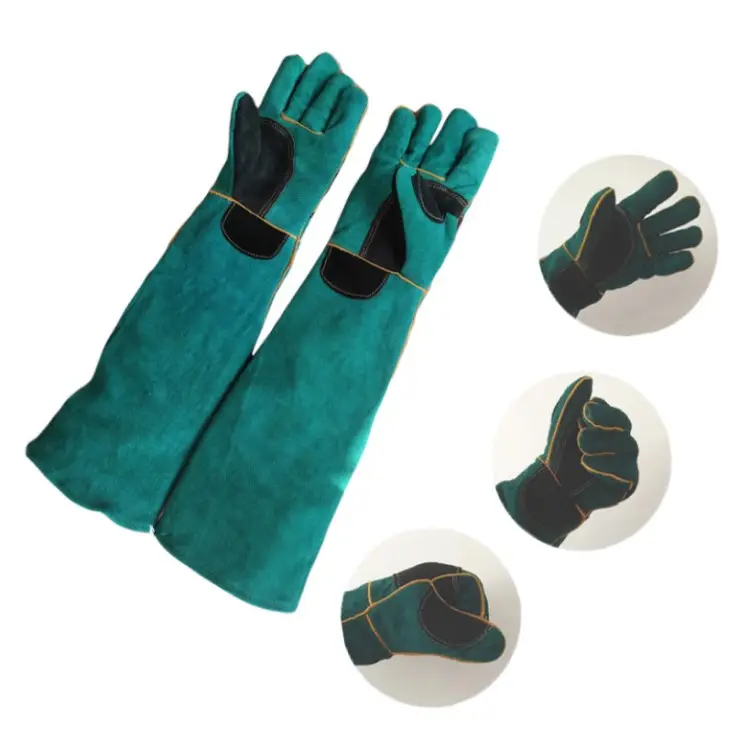 Кожаные перчатки для защиты от укусов, перчатки для ухода за домашними животными